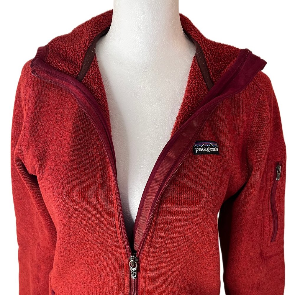 Patagonia Women"s Red Zipped Pockets Casual Long Sleeve Full Zip Hoodie Size XS - Picture 1 of 8
